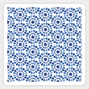 Blue Flowers Pattern Magnet